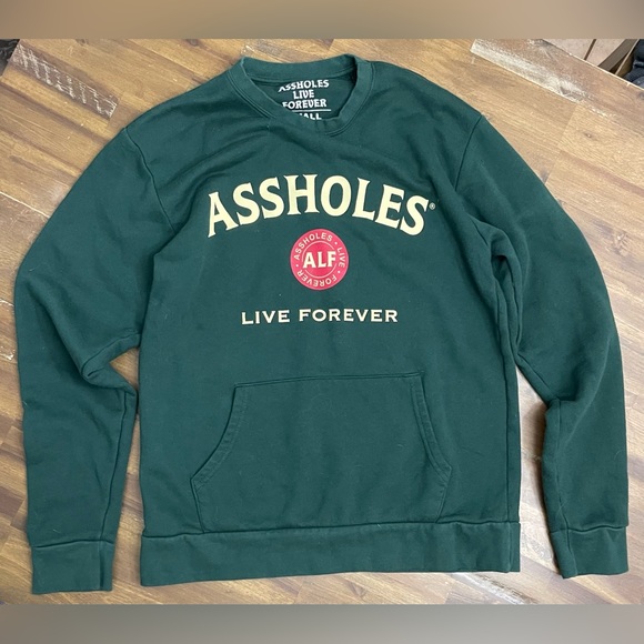 ALF Finegold Assholes*s Live Forever Irish Whiskey Pub Pullover Sweatshirt - Picture 3 of 4